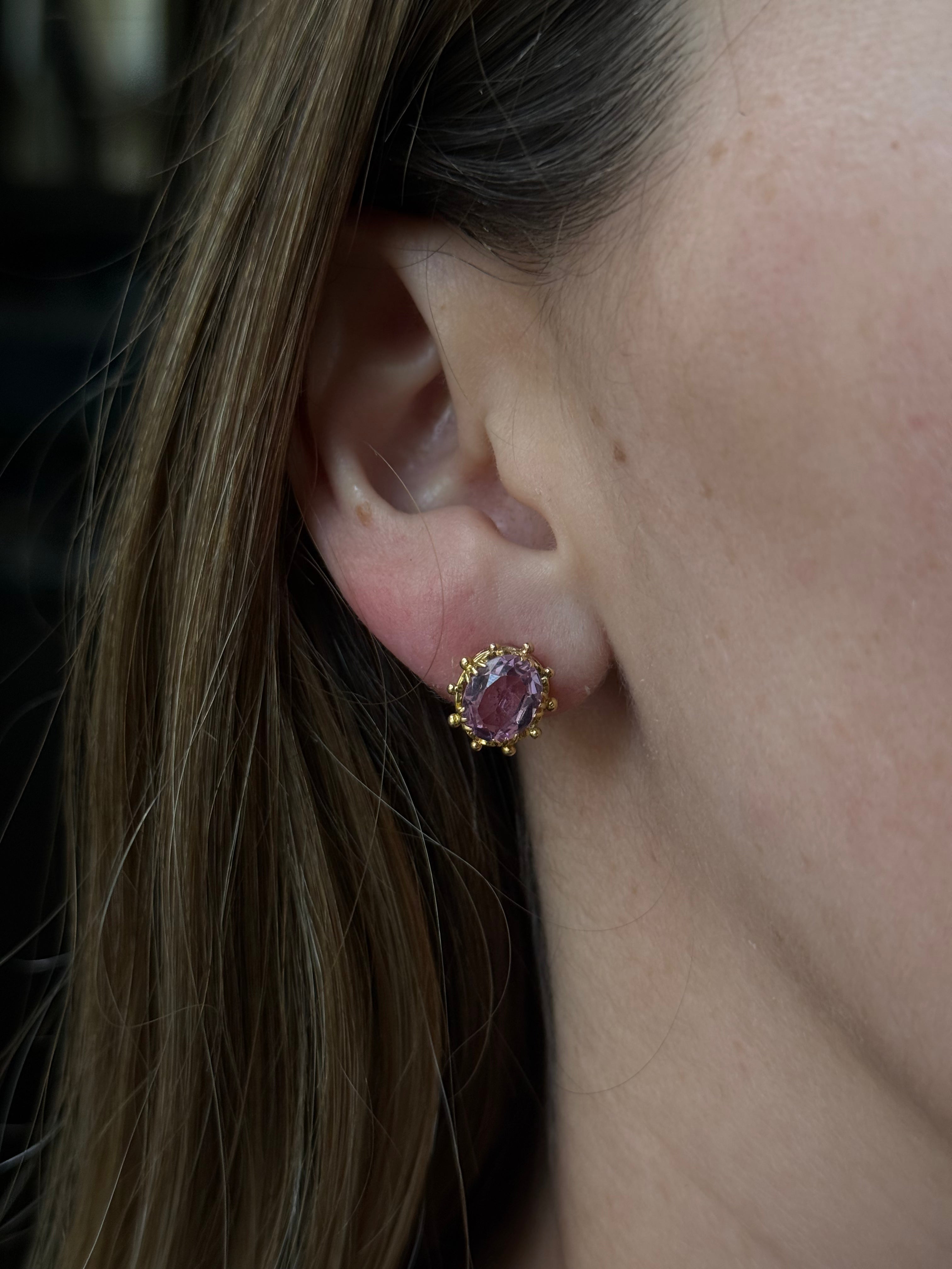 Aretes Victoriano Topacio Rosa