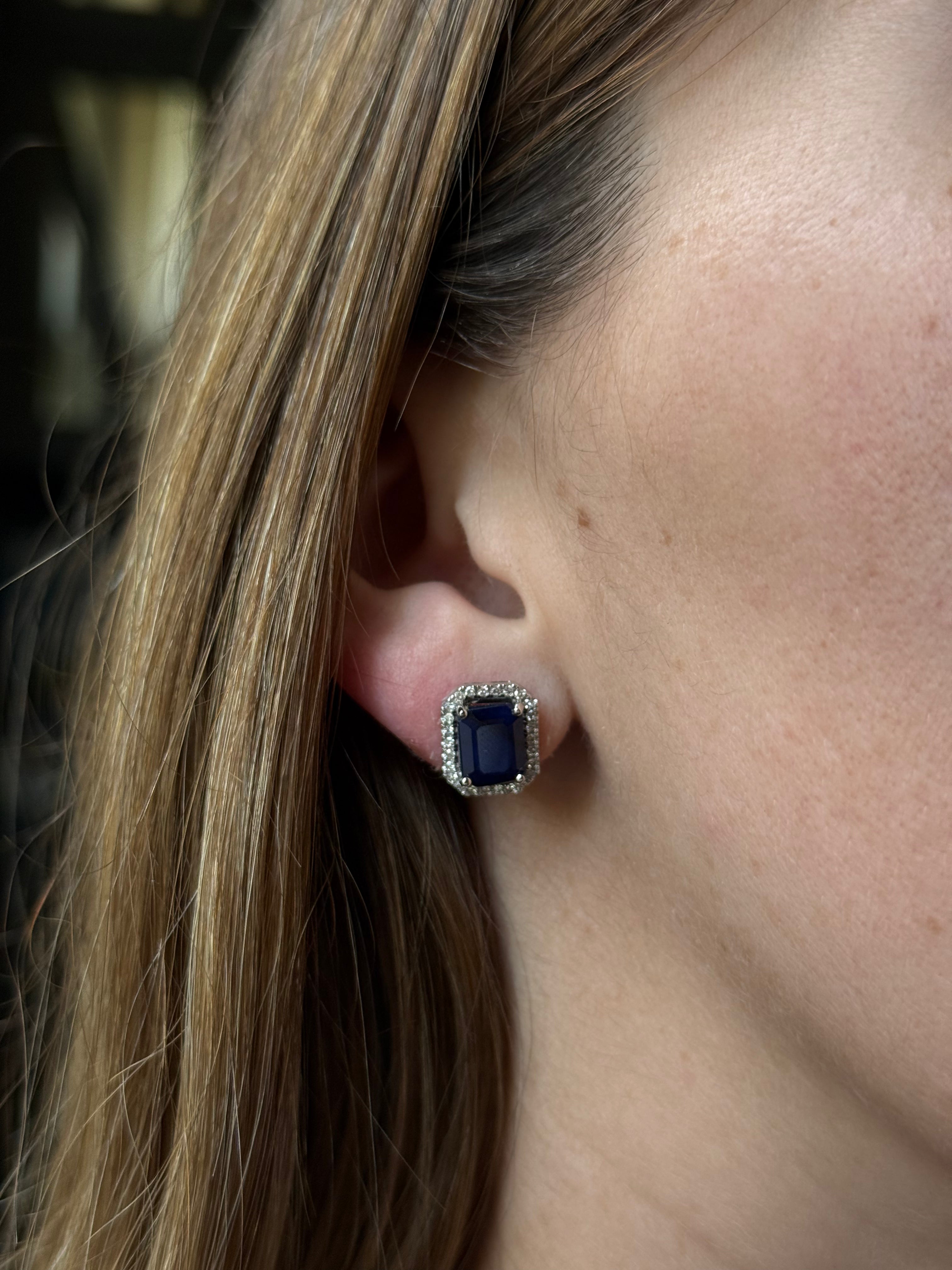 Aretes Zafiro con Halo 5.08 cts