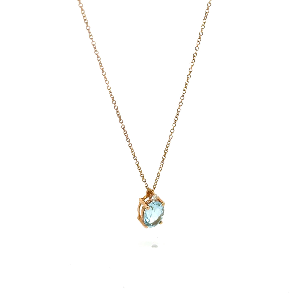 Collar Aguamarina y Diamante