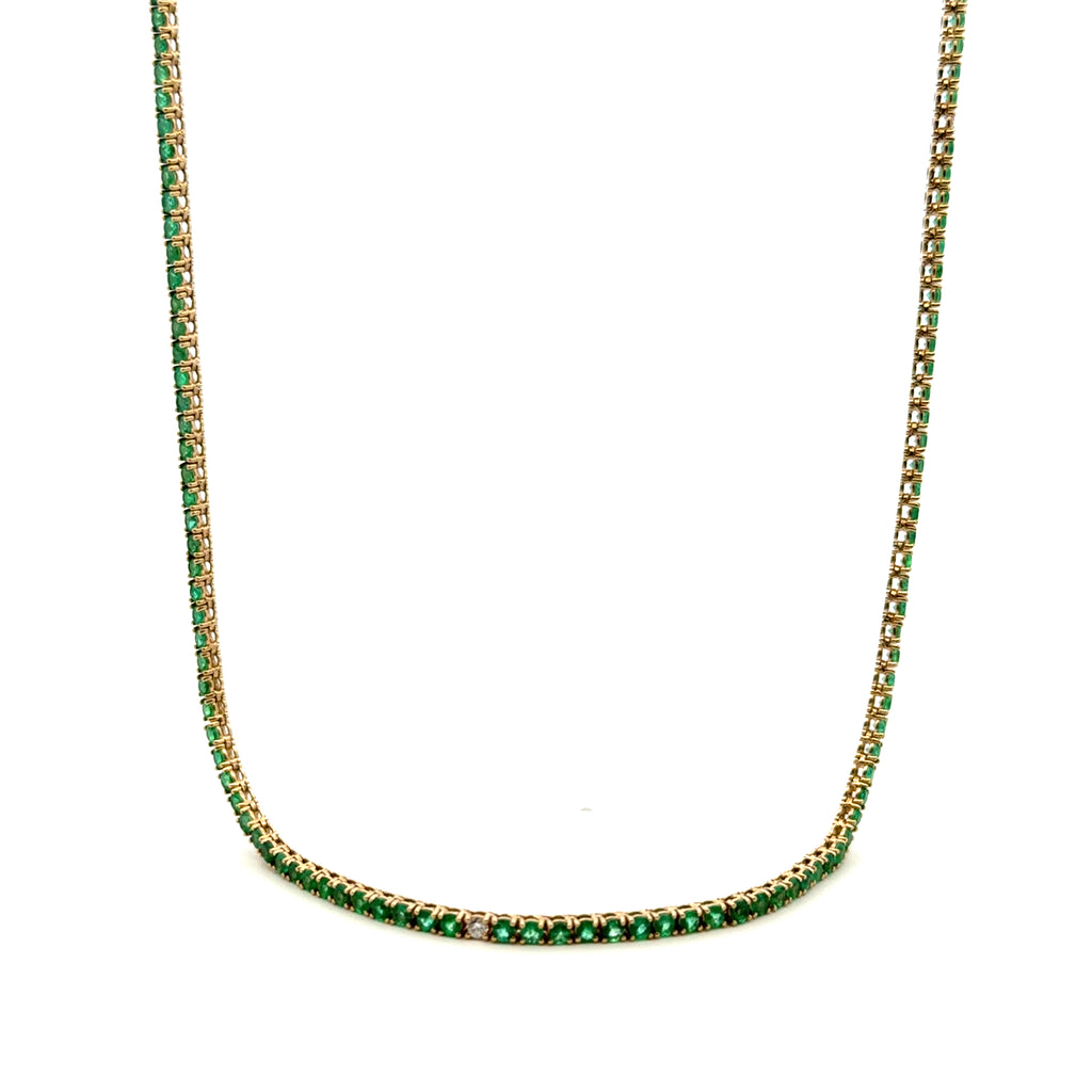 Collar Tennis Esmeraldas y Diamantes