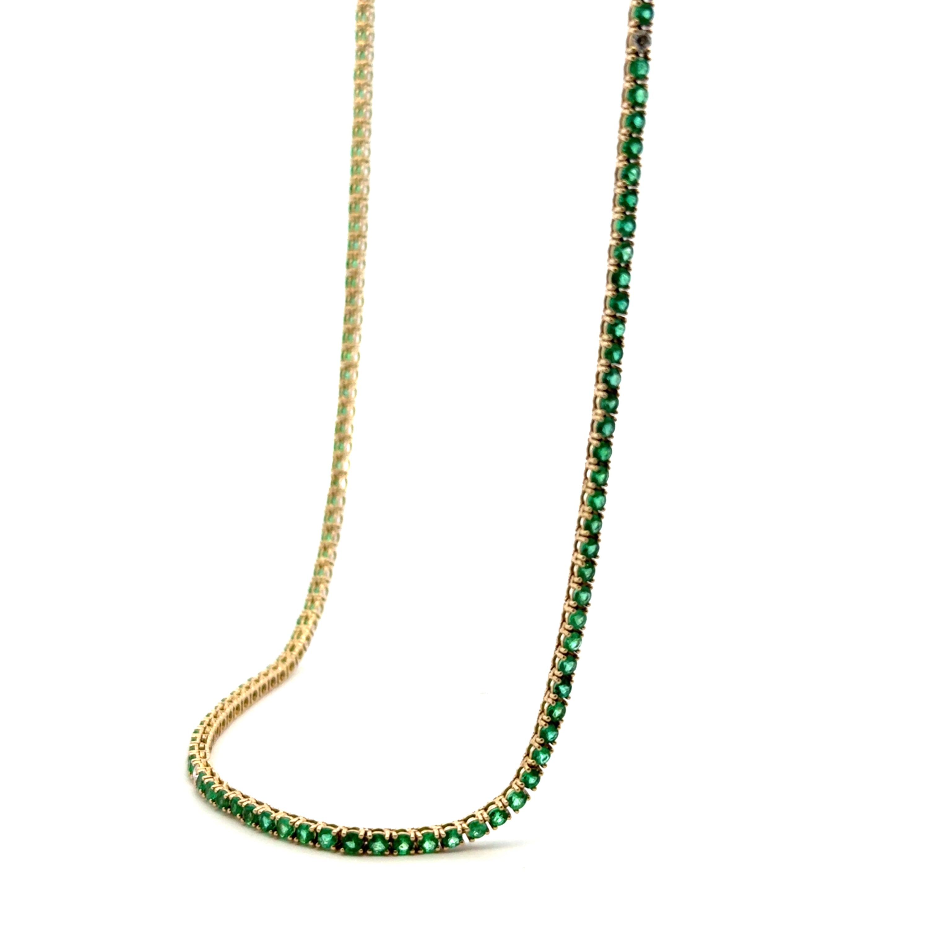 Collar Tennis Esmeraldas y Diamantes