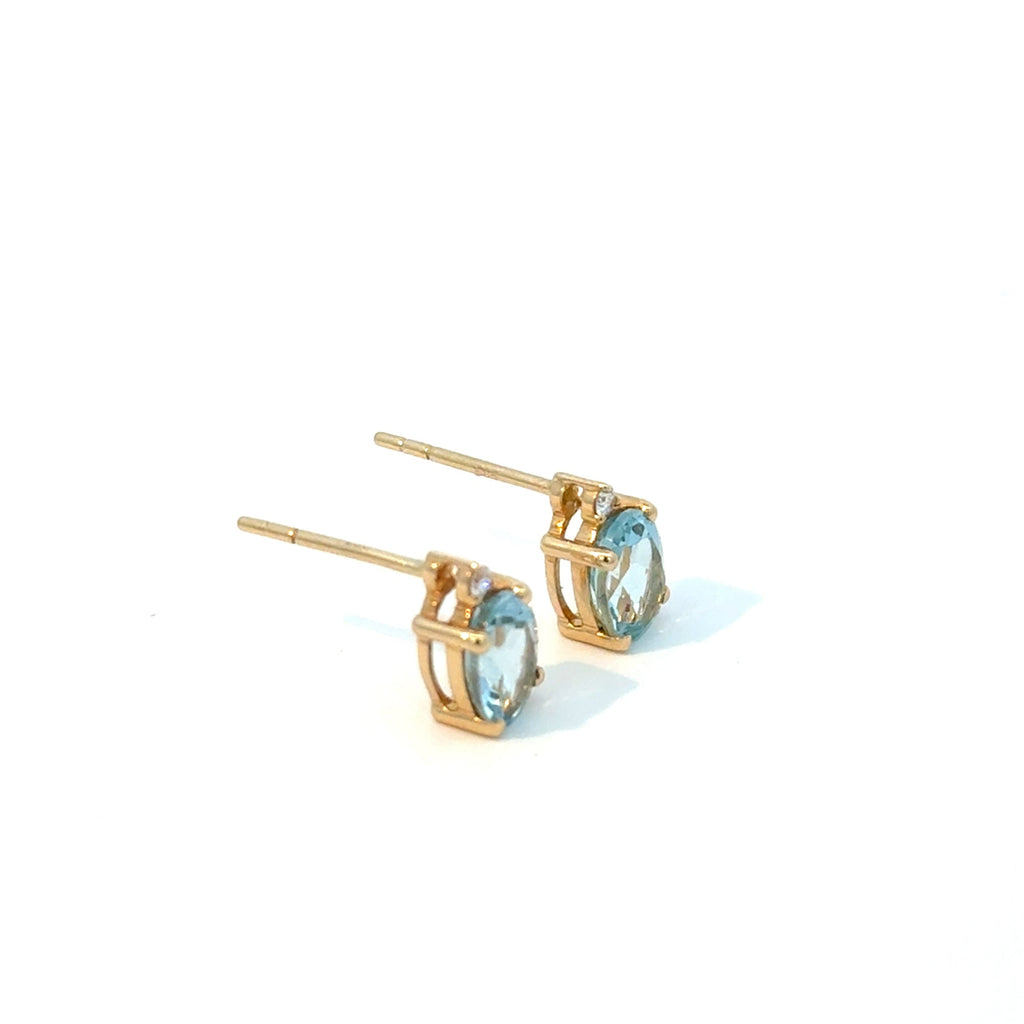 Aretes Aguamarina y Diamante