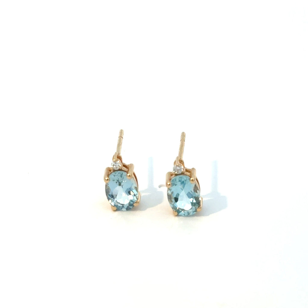 Aretes Aguamarina y Diamante