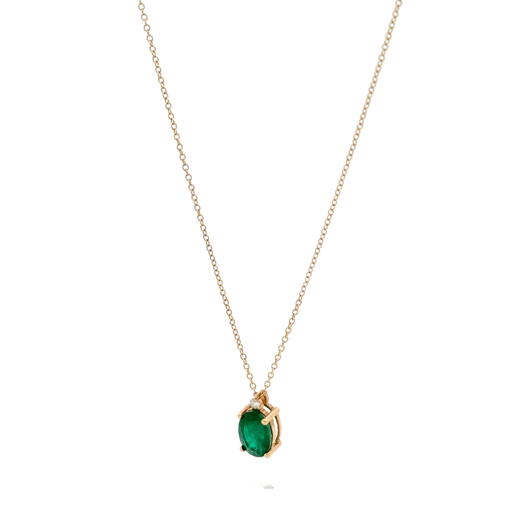 Collar Esmeralda Ovalada con Diamante