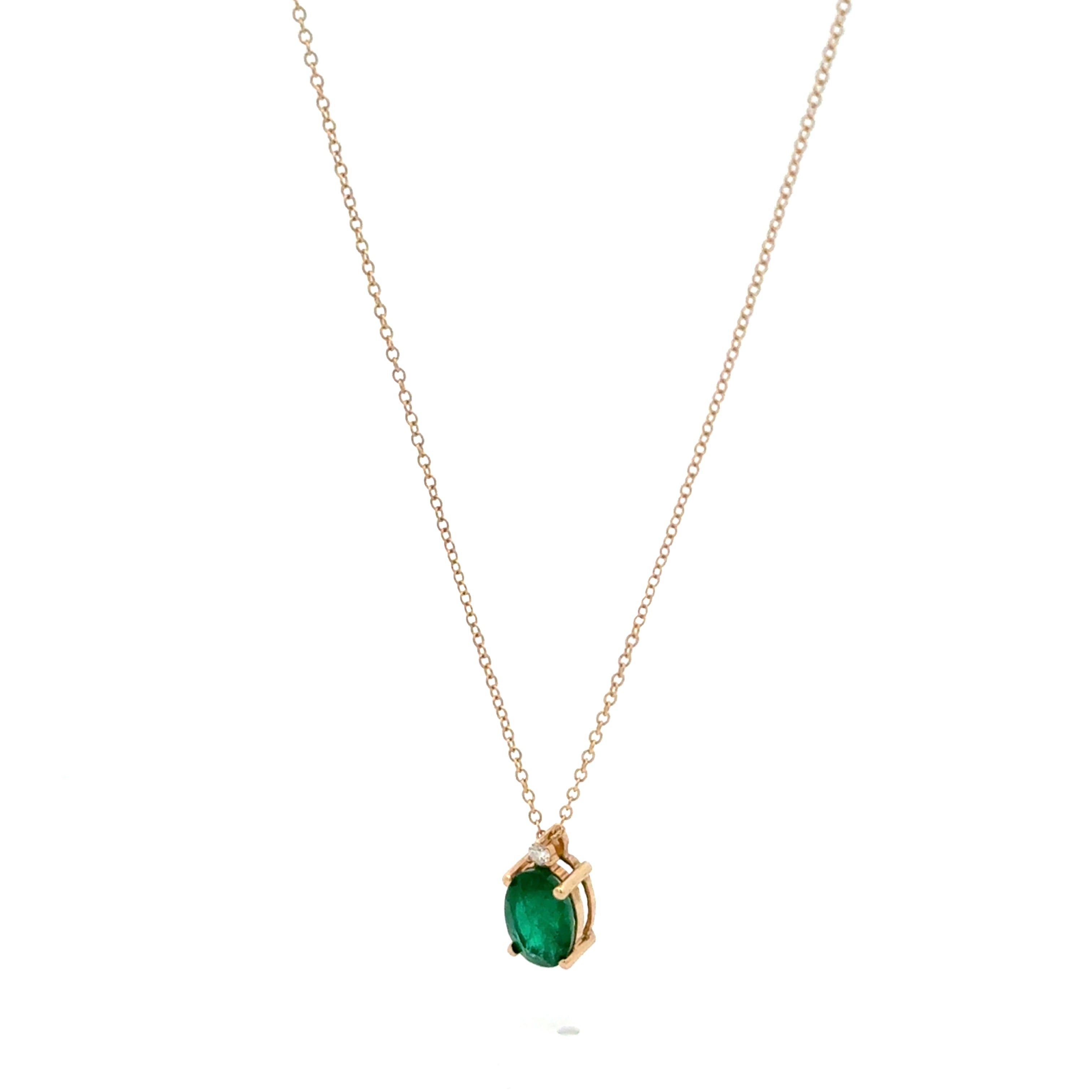 Collar Esmeralda Ovalada con Diamante