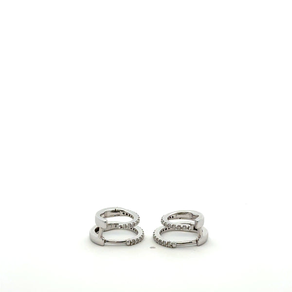 Arracadas Diamantes Doble Aro