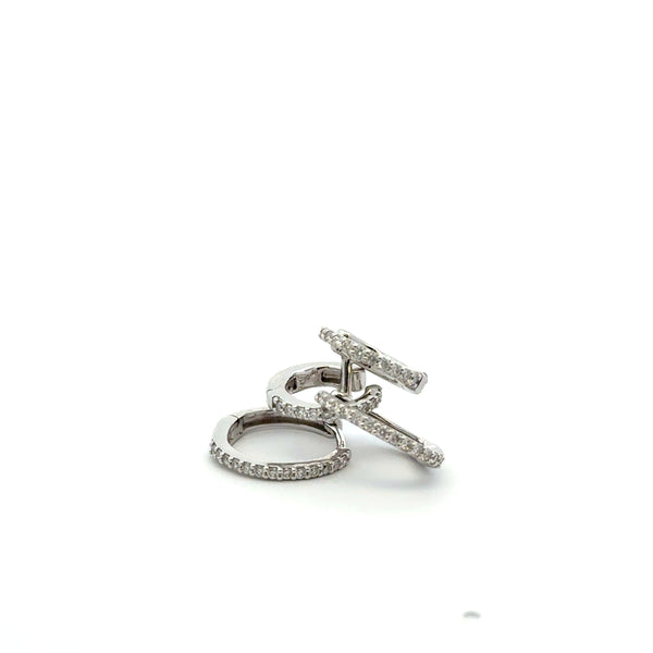 Arracadas Diamantes Doble Aro