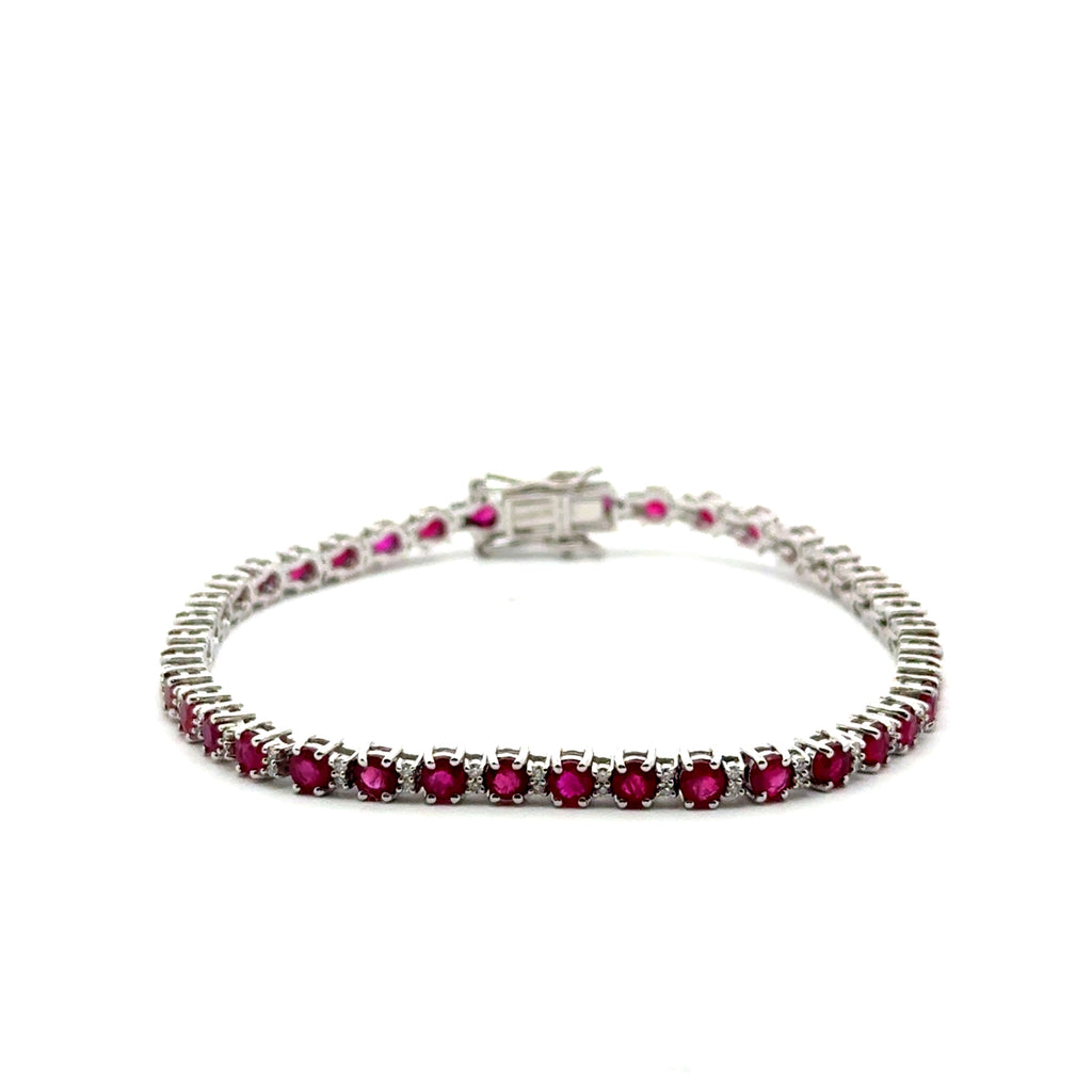 Pulsera Tennis Rubís y Diamantes