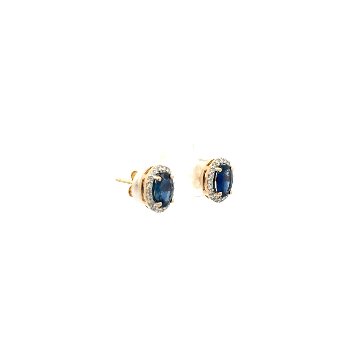 Aretes Zafiro con Halo Diamantes