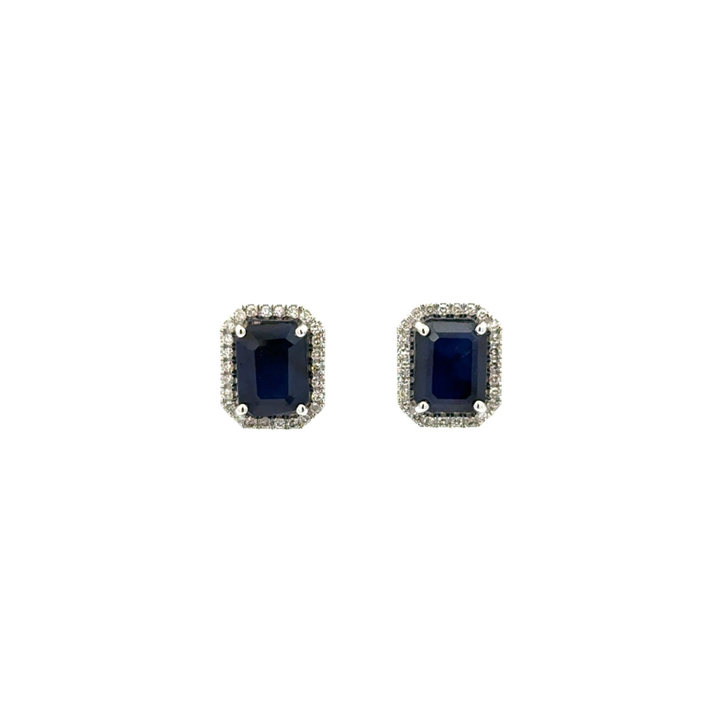Aretes Zafiro con Halo 5.08 cts