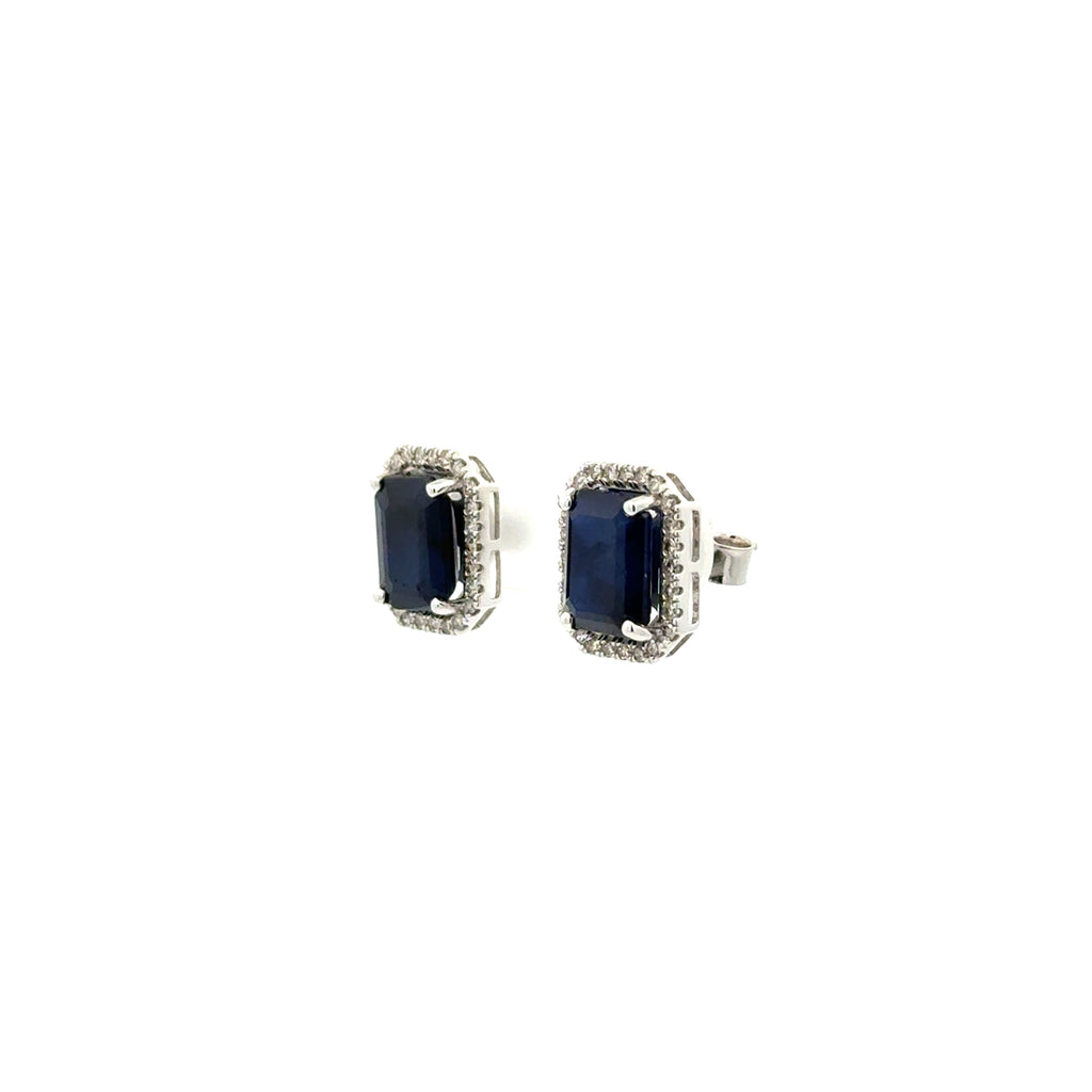 Aretes Zafiro con Halo 5.08 cts