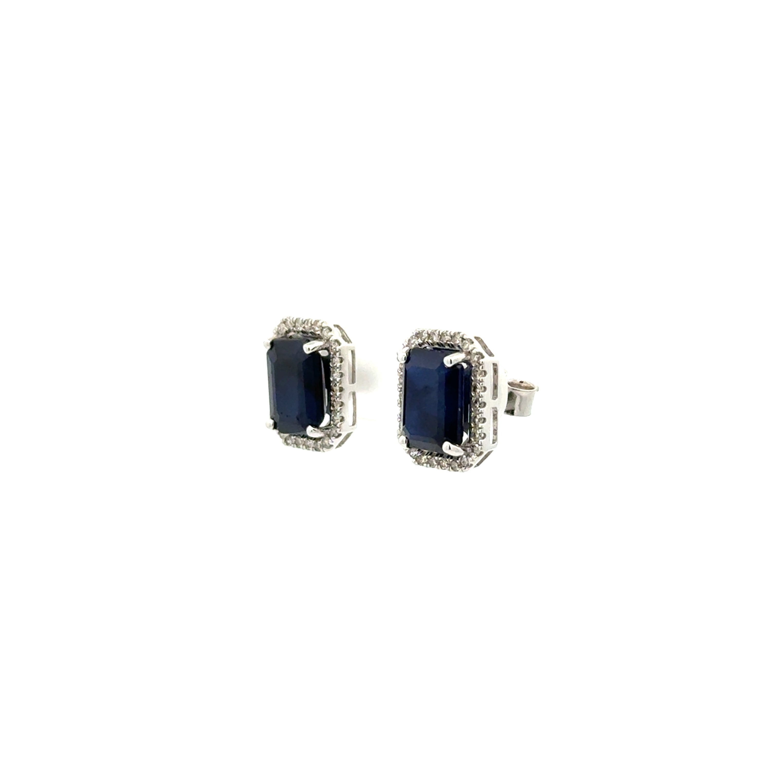 Aretes Zafiro con Halo 5.08 cts
