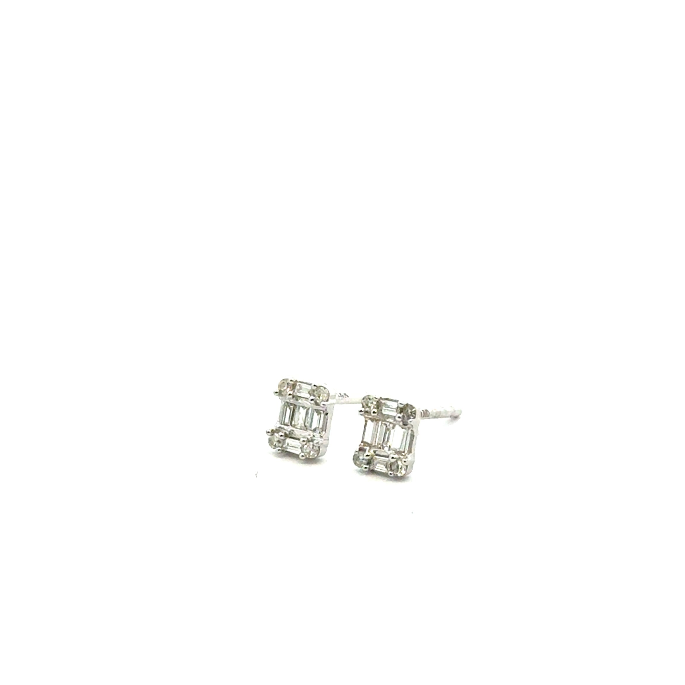 Aretes Ilusión Rectangular de Diamantes
