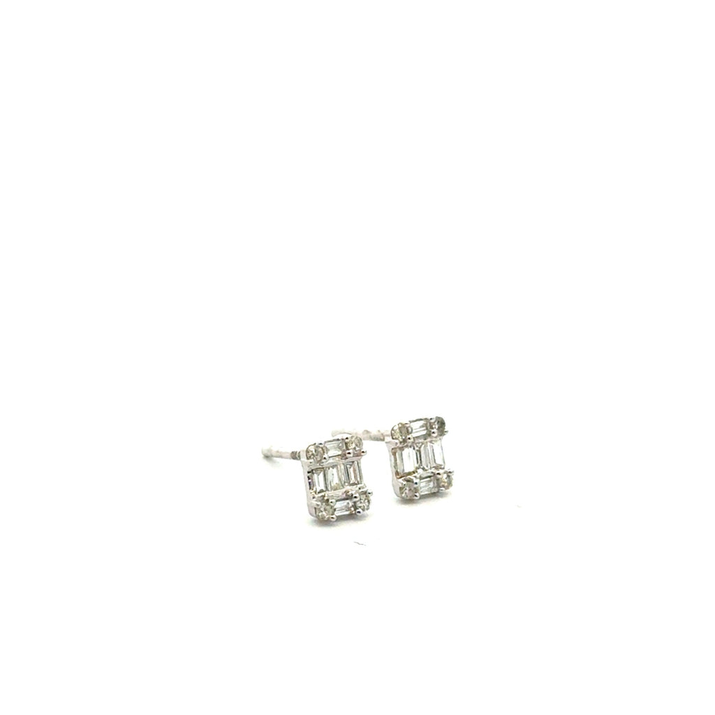 Aretes Ilusión Rectangular de Diamantes