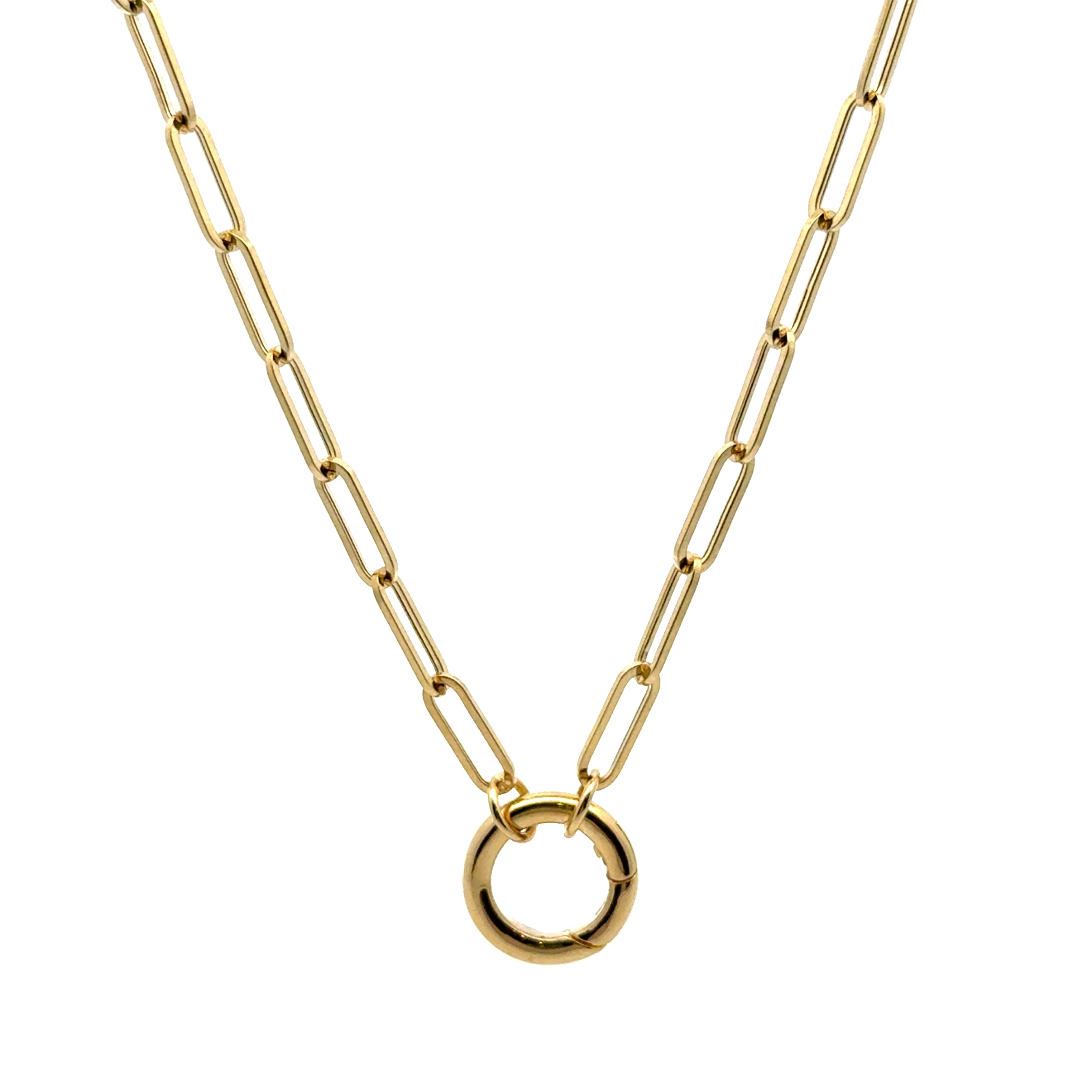 Cadena Paperclip con Clasp Central