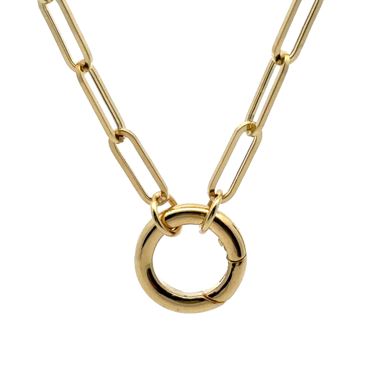 Cadena Paperclip con Clasp Central