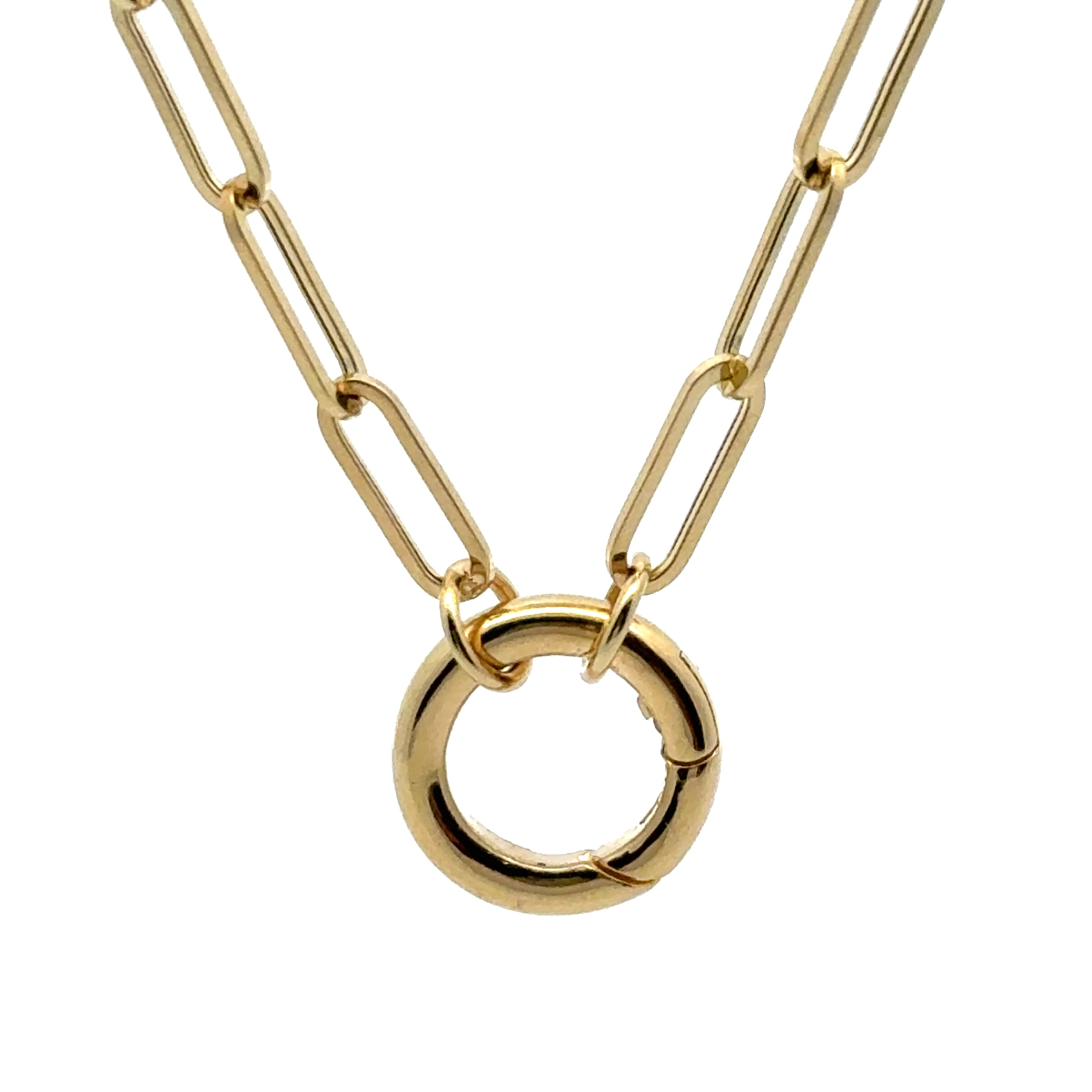 Cadena Paperclip con Clasp Central