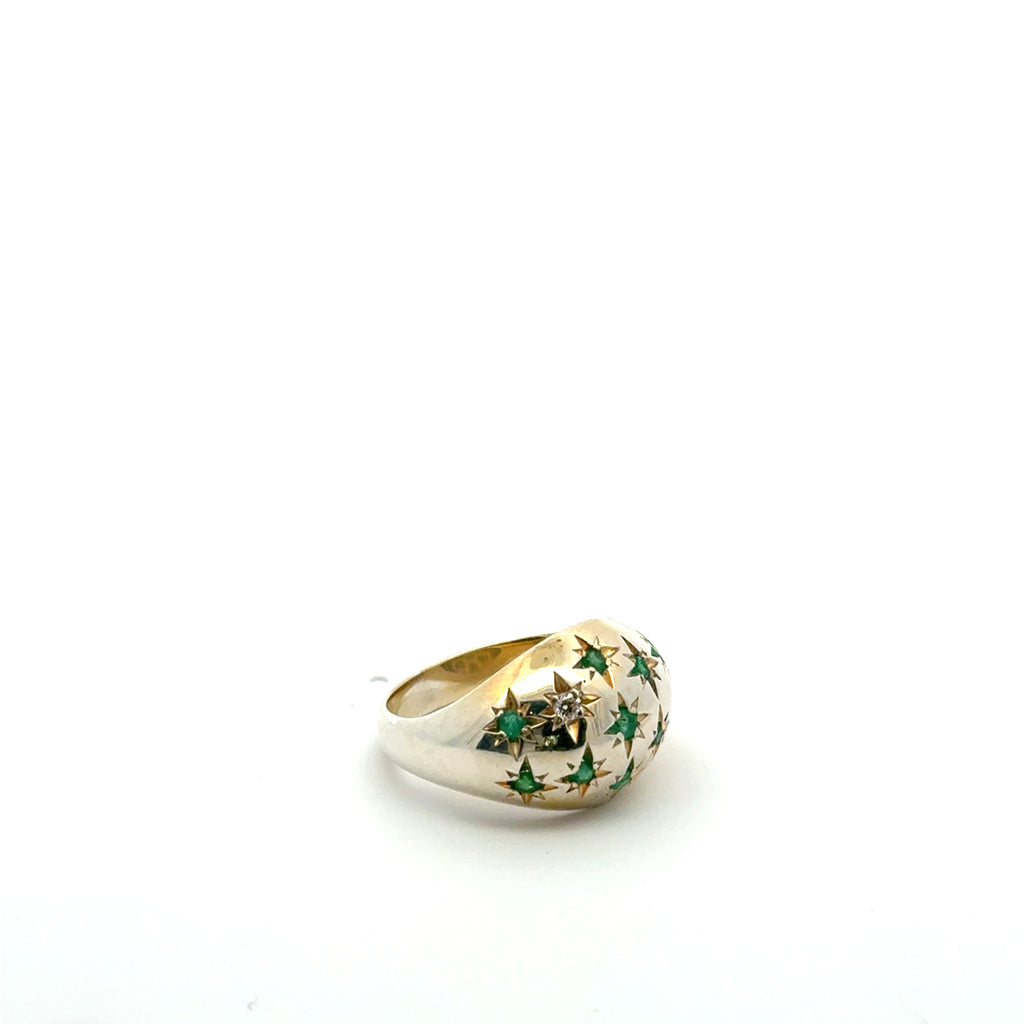 Anillo Bombé Esmeralda