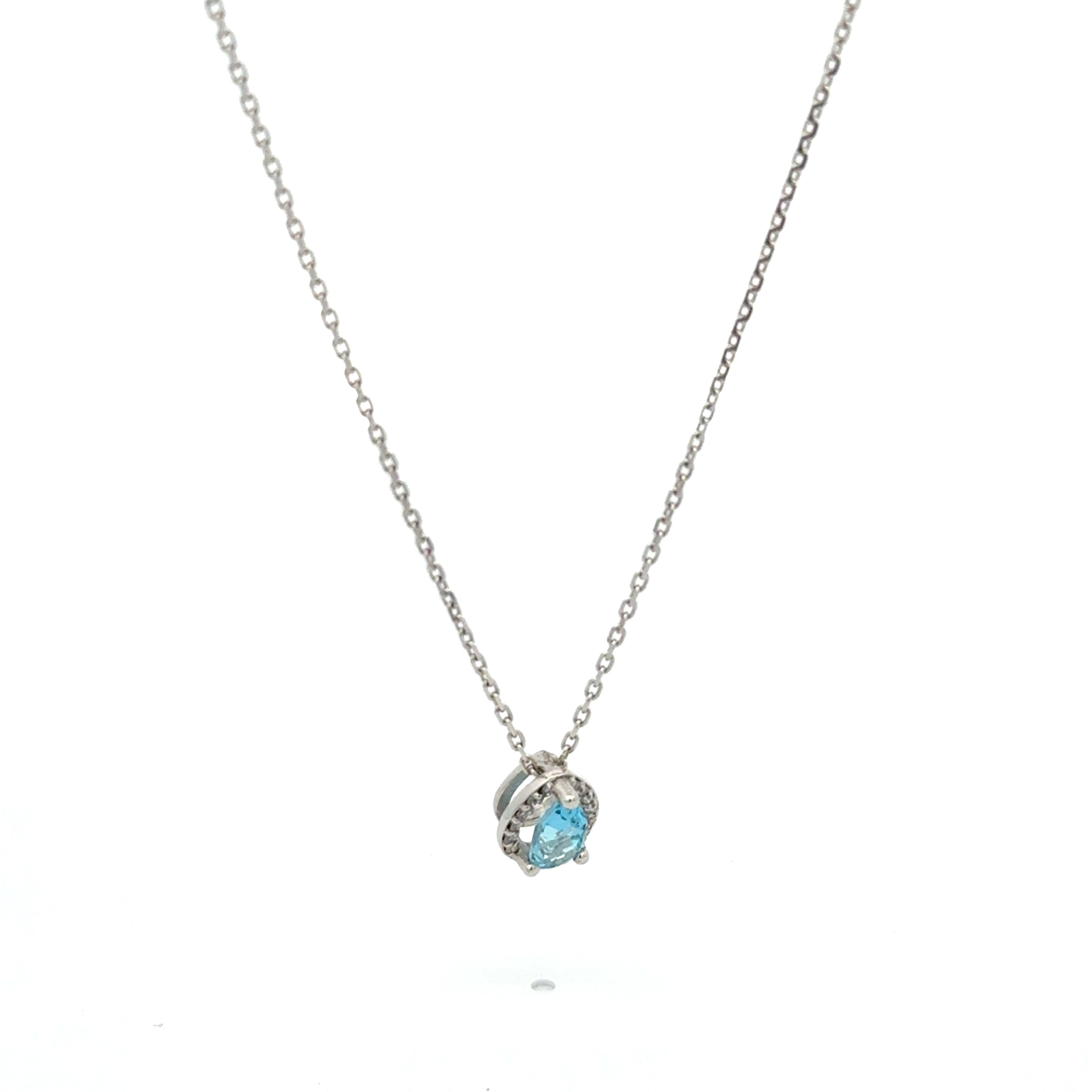 Dije Topacio con Halo Diamantes Oro Blanco