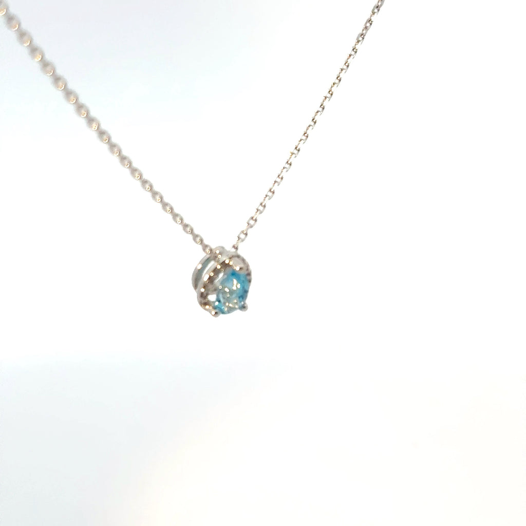 Dije Topacio con Halo Diamantes Oro Blanco