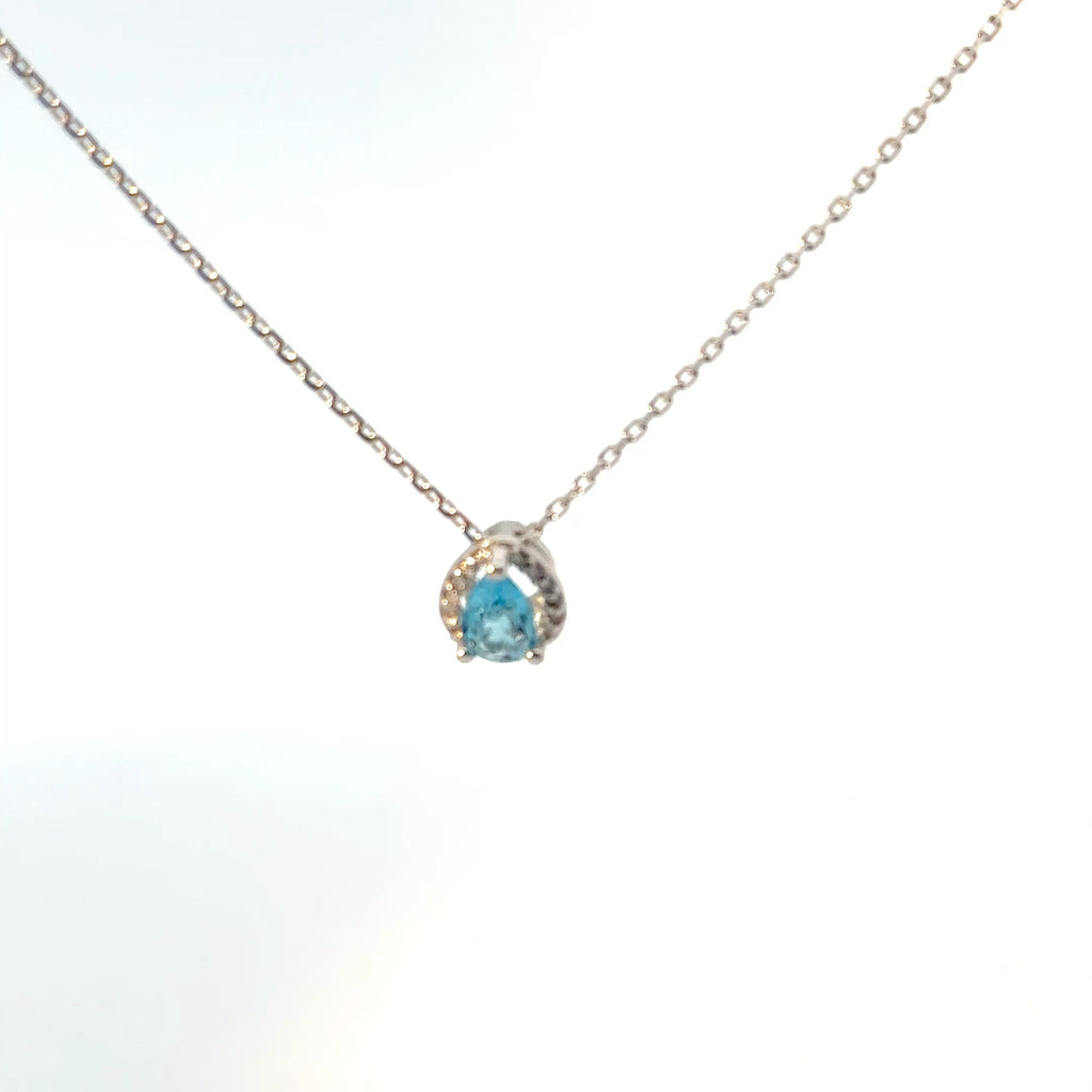 Dije Topacio con Halo Diamantes Oro Blanco