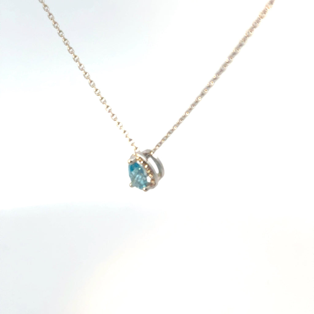 Dije Topacio con Halo Diamantes Oro Blanco