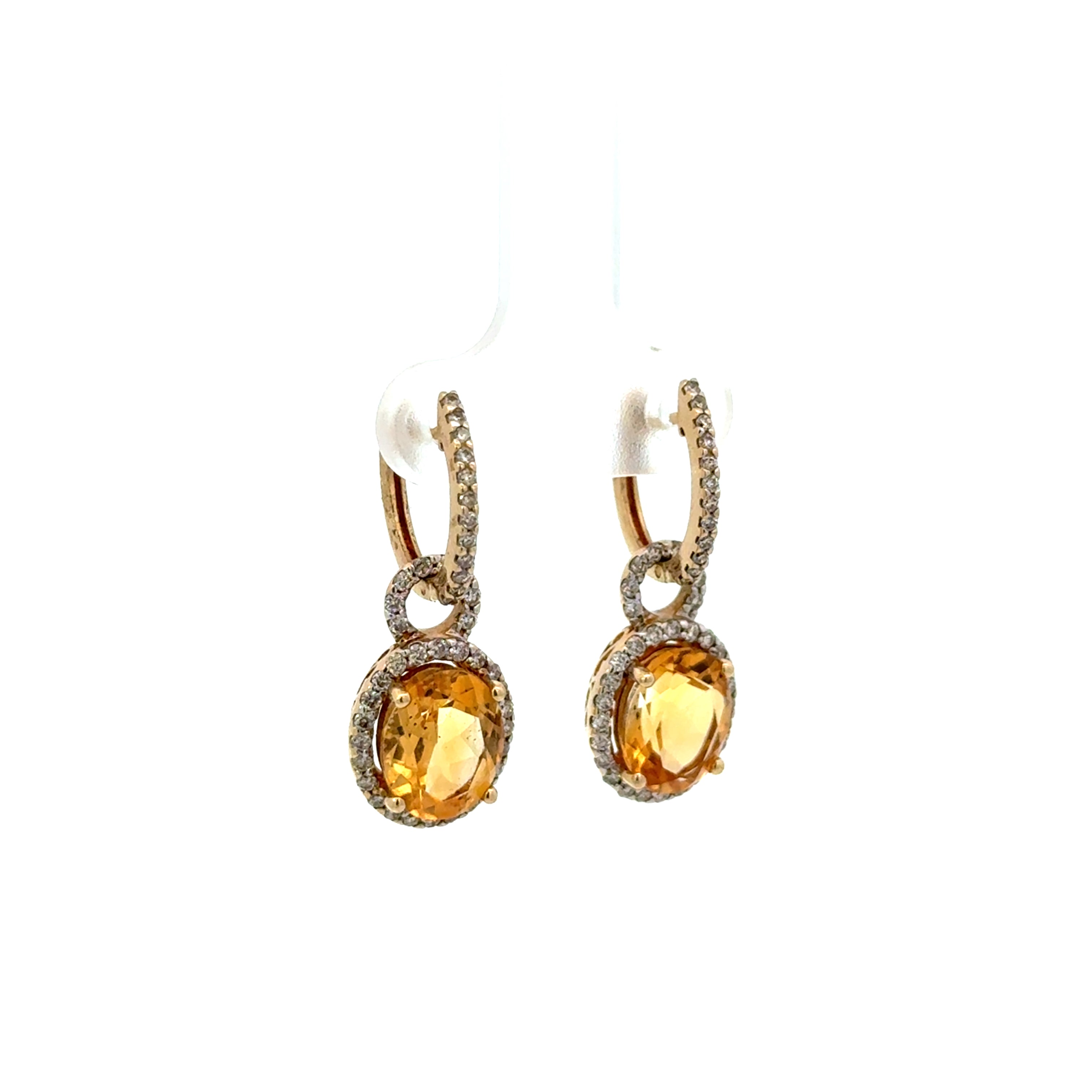 Aretes de Citrinas con Diamantes