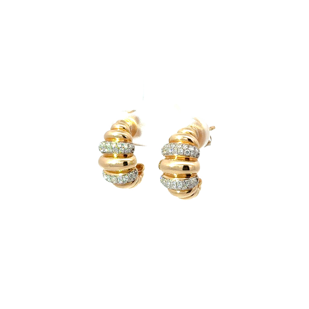 Aretes Abombados Pavé con Diamantes