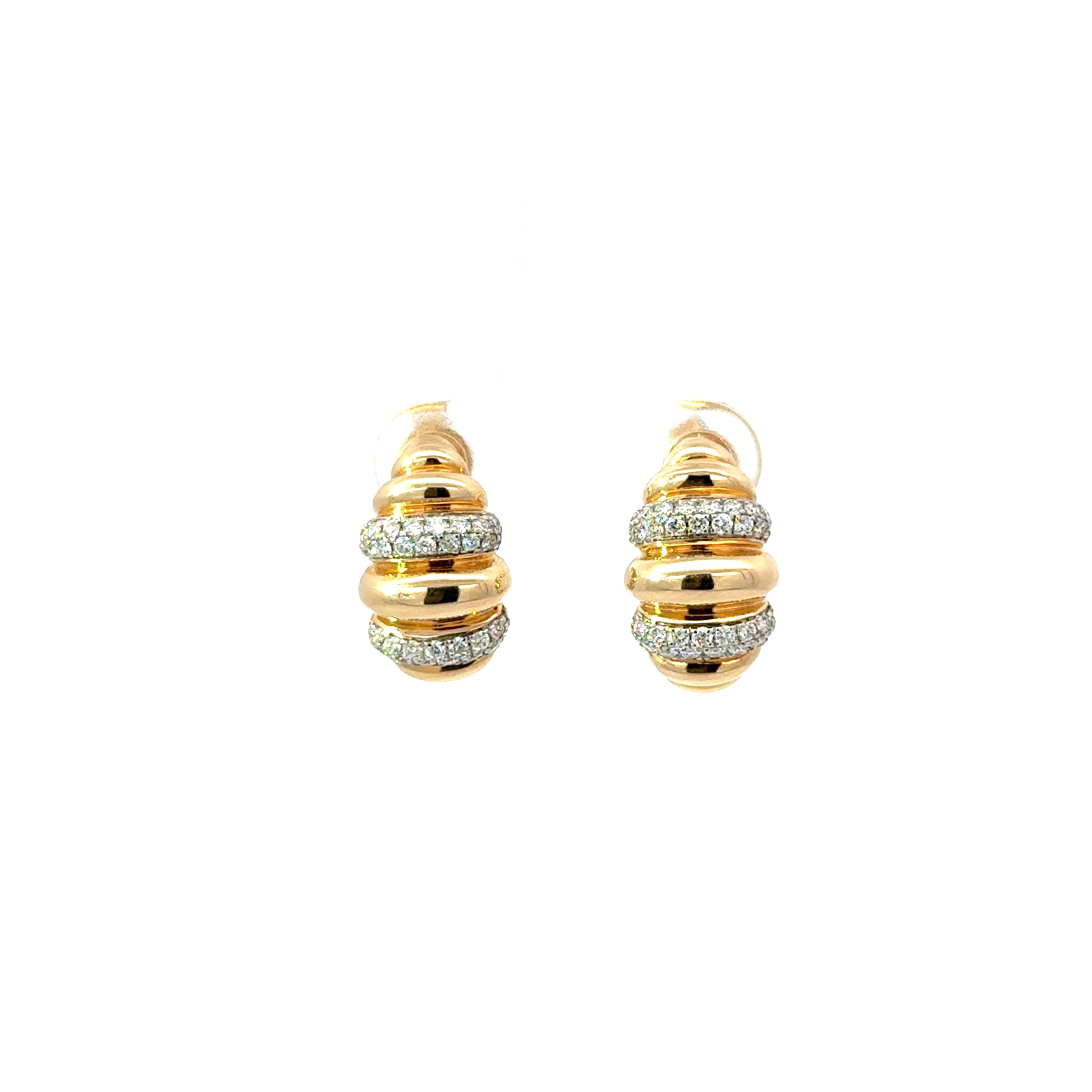 Aretes Abombados Pavé con Diamantes