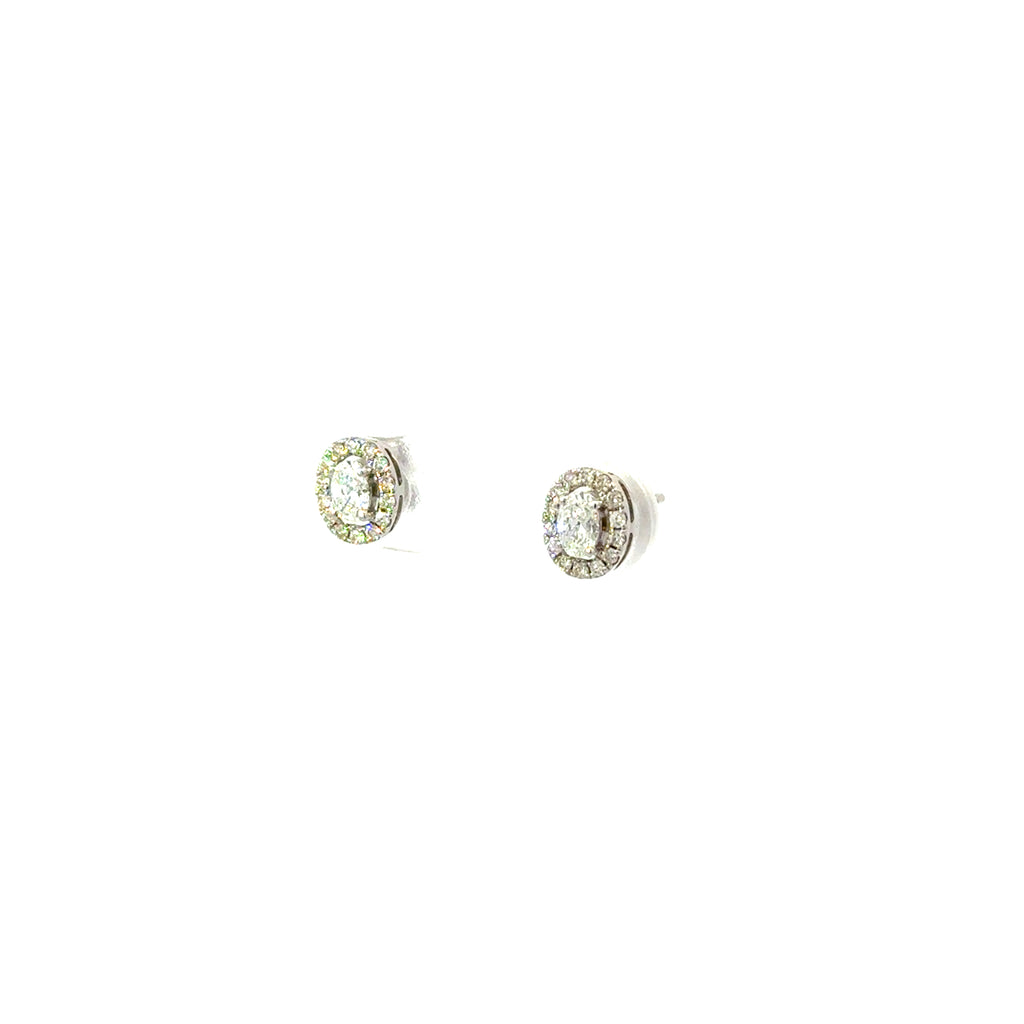 Aretes Diamante Ovalado con Halo Diamantes