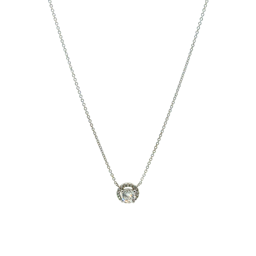 Collar Diamante con Halo Diamantes