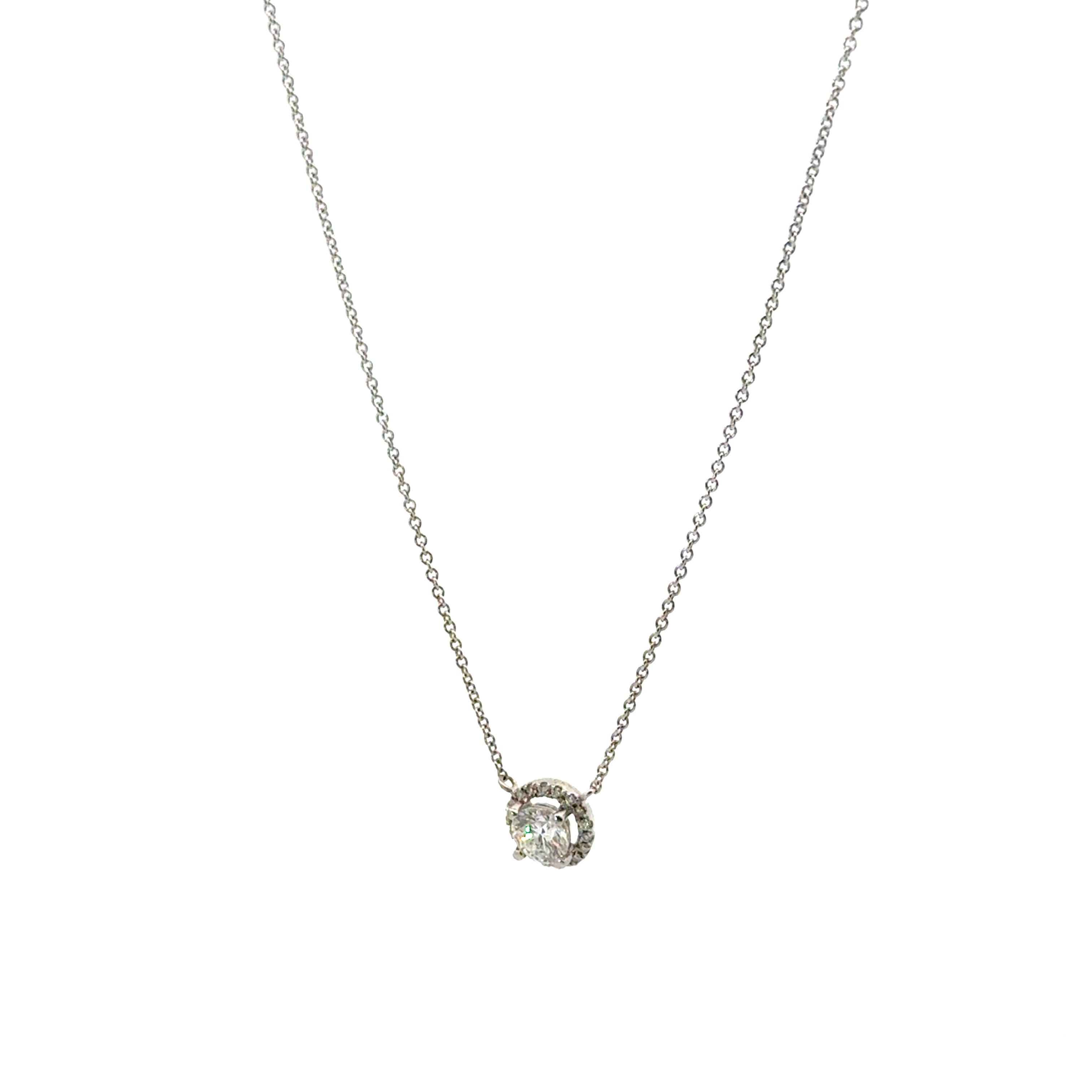 Collar Diamante con Halo Diamantes