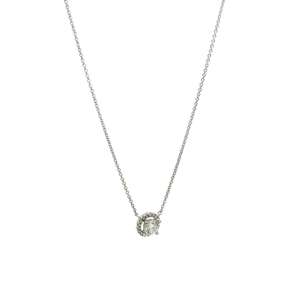 Collar Diamante con Halo Diamantes