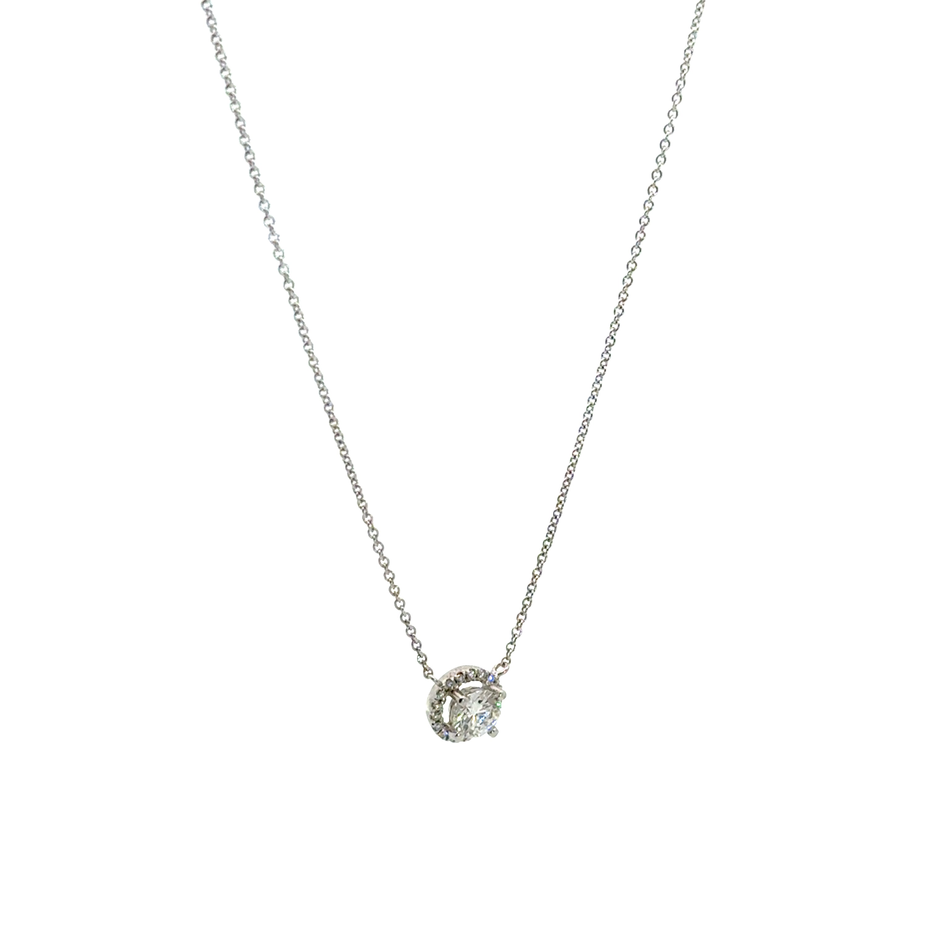 Collar Diamante con Halo Diamantes