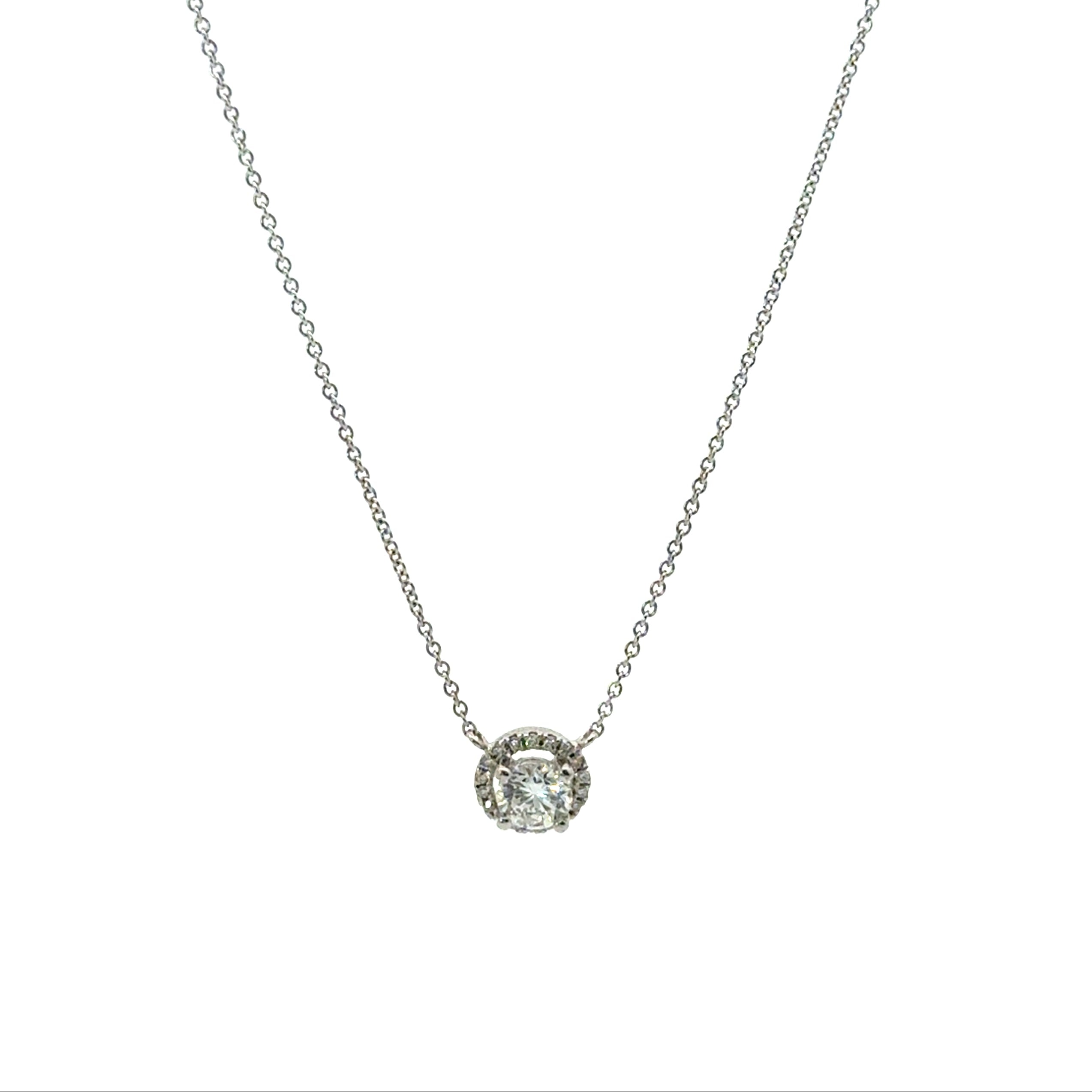 Collar Diamante con Halo Diamantes