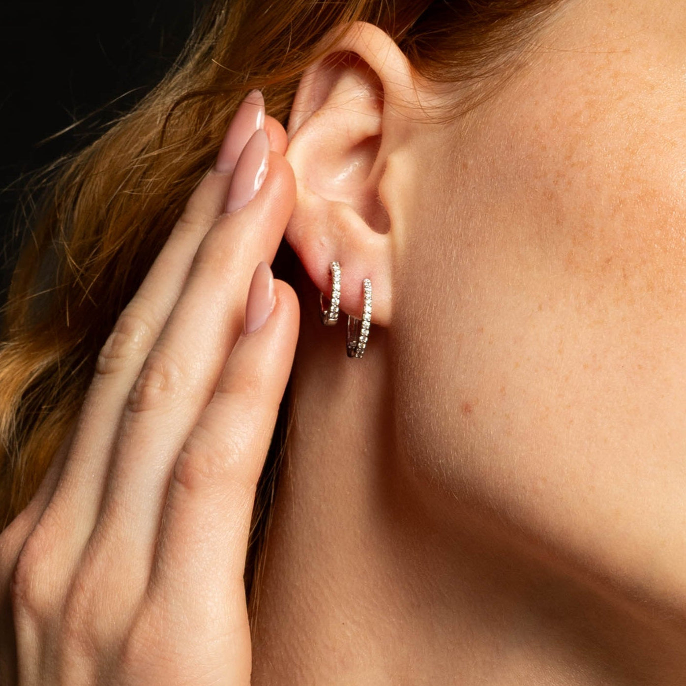 Arracadas Diamantes Doble Aro