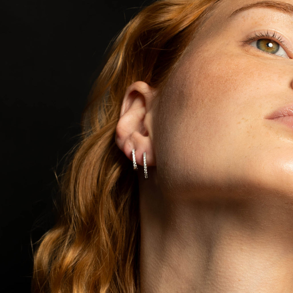 Arracadas Diamantes Doble Aro