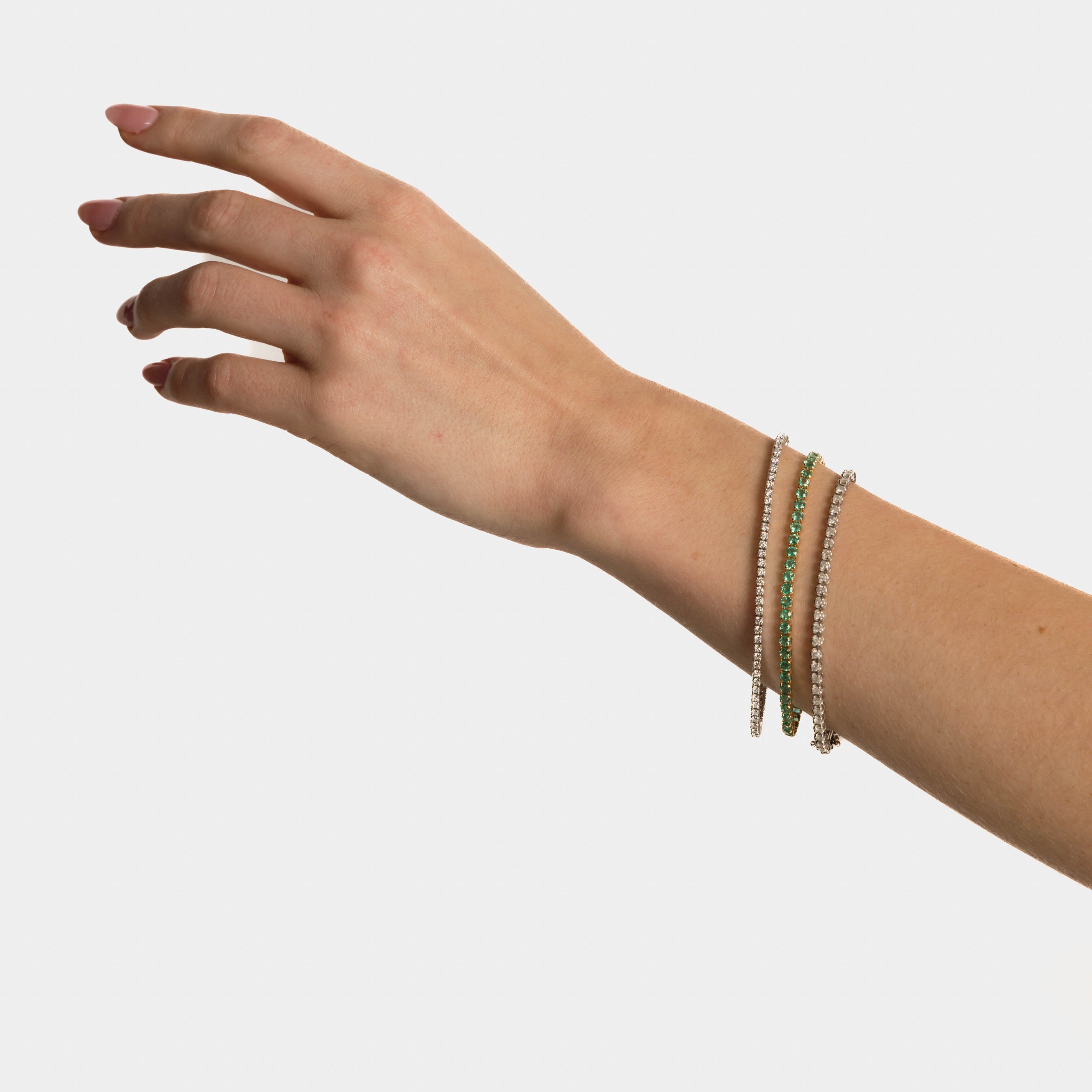 Pulsera Tennis Esmeralda