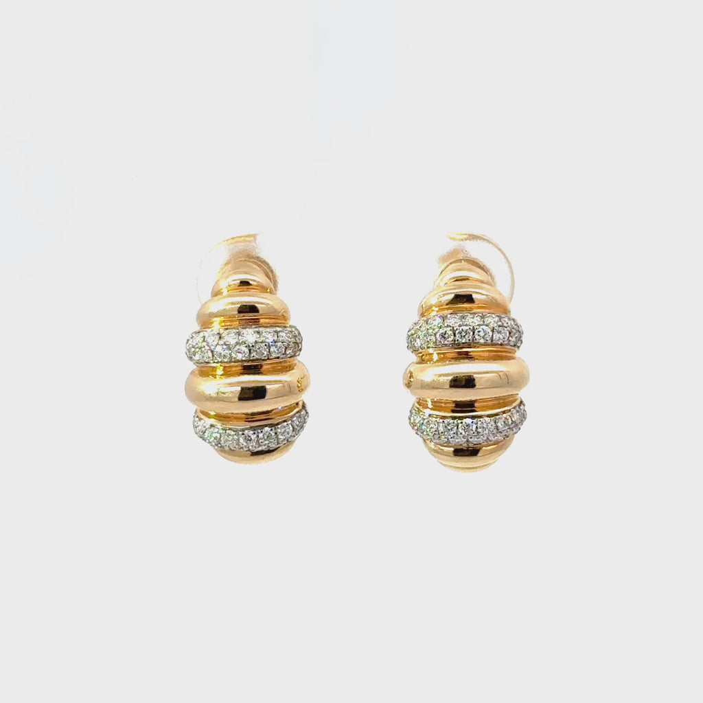 Aretes Abombados Pavé con Diamantes