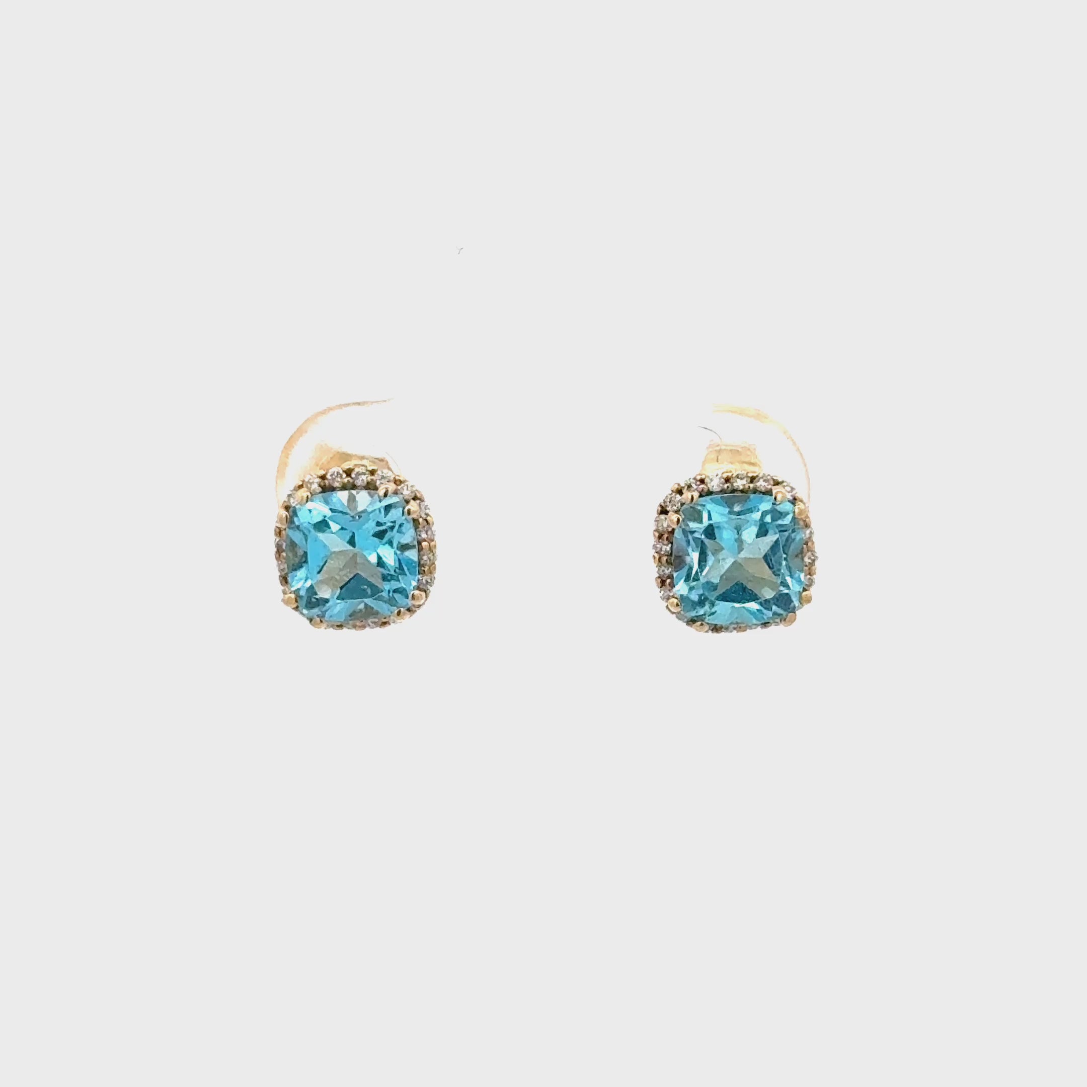 Aretes Topacio con Halo de Diamantes