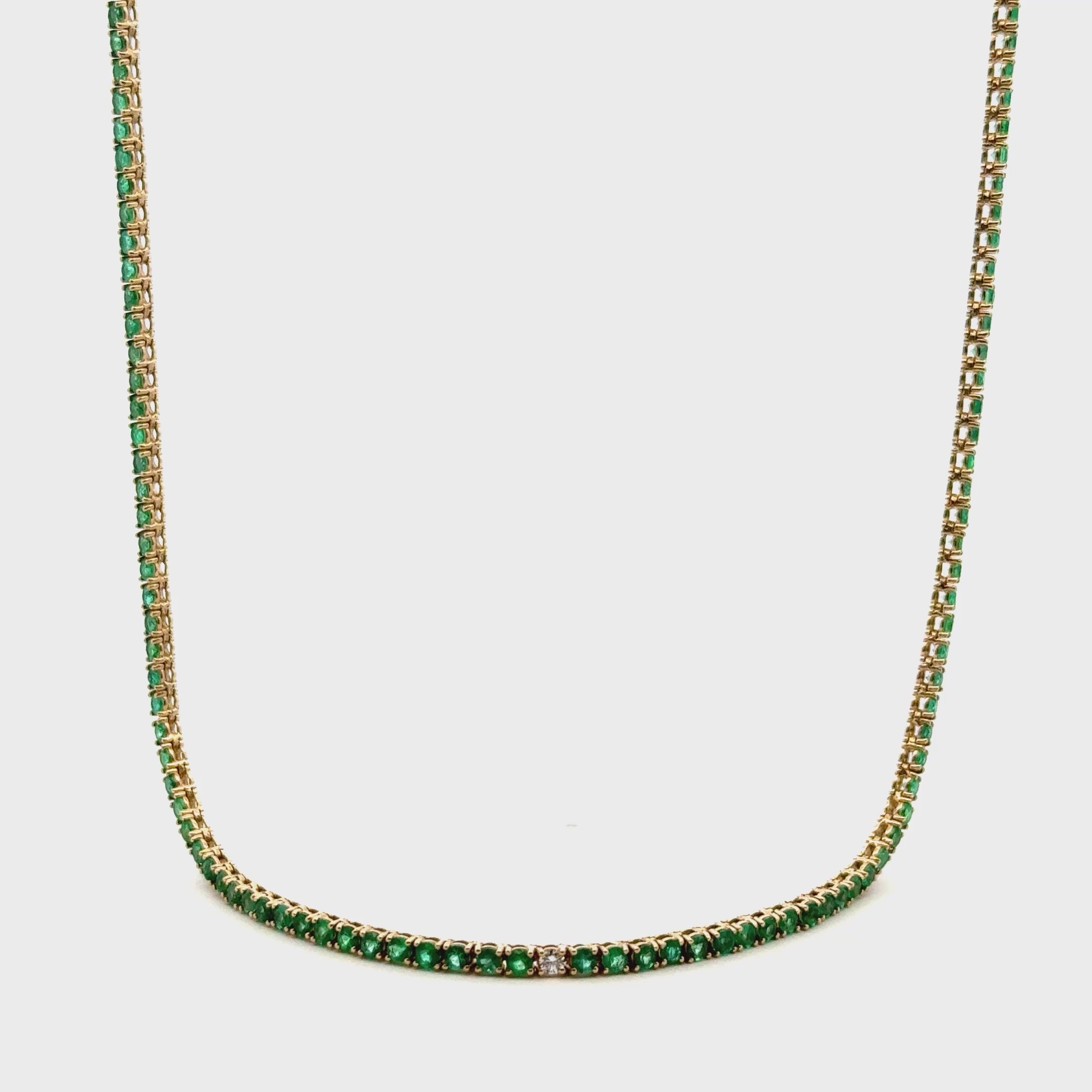 Collar Tennis Esmeraldas y Diamantes