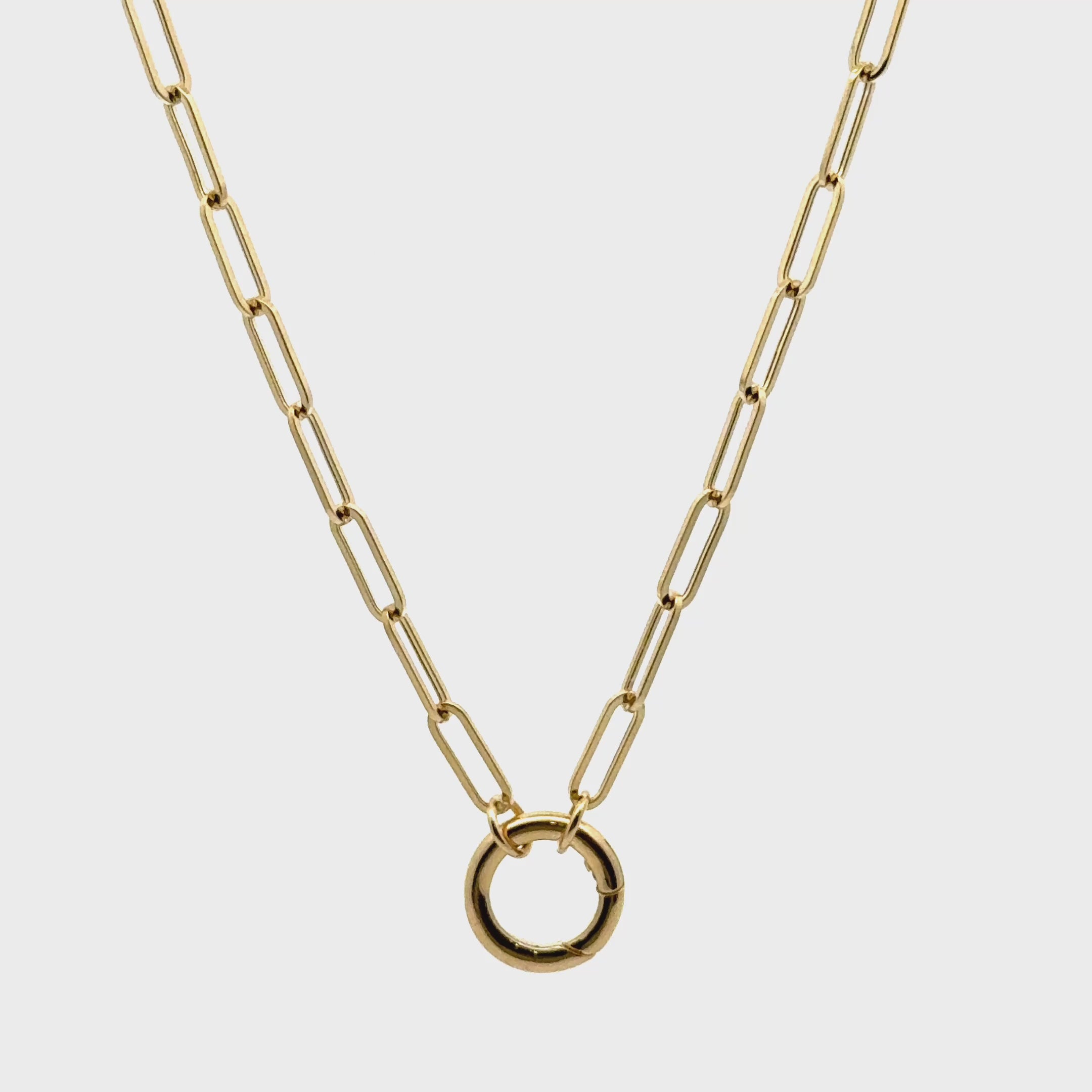 Cadena Paperclip con Clasp Central