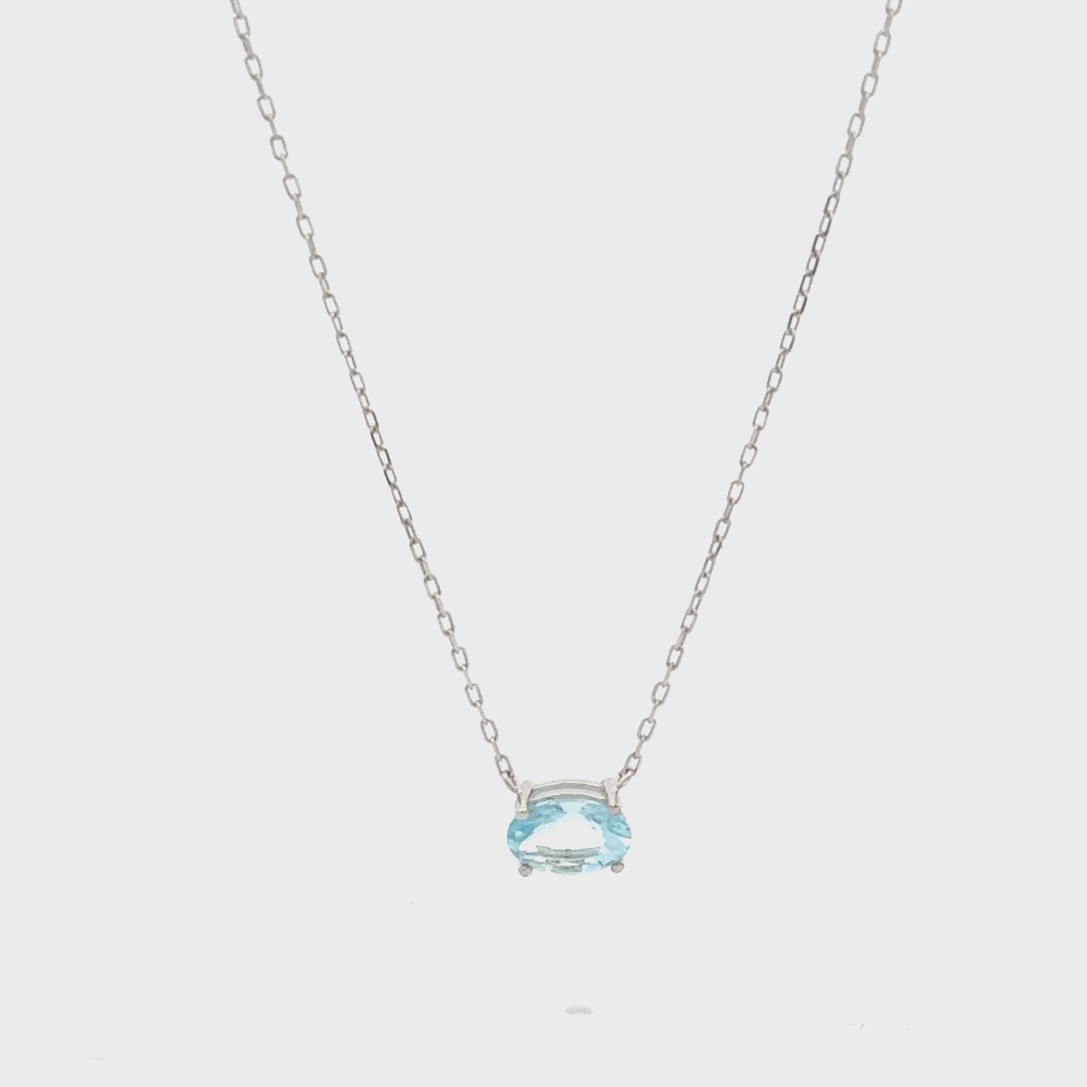 Collar Aguamarina Ovalada