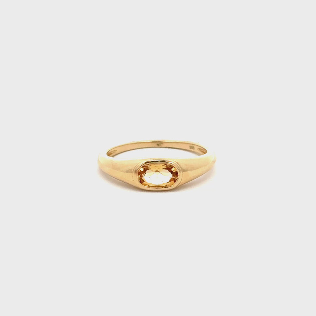 Anillo Citrina Tipo Signet