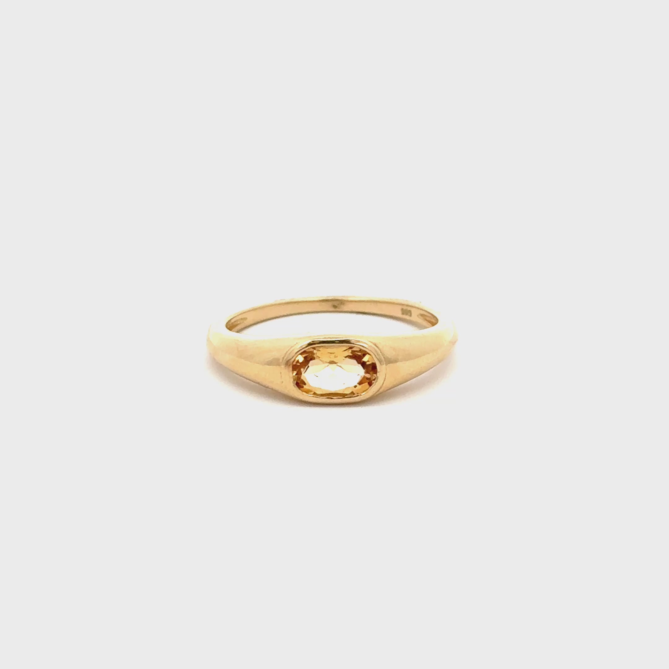 Anillo Citrina Tipo Signet