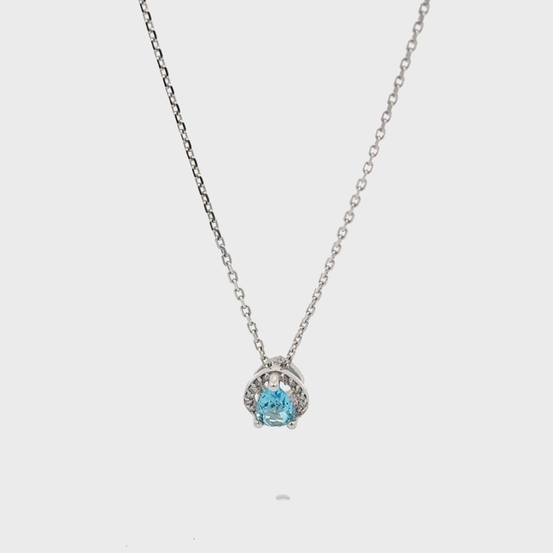 Dije Topacio con Halo Diamantes Oro Blanco